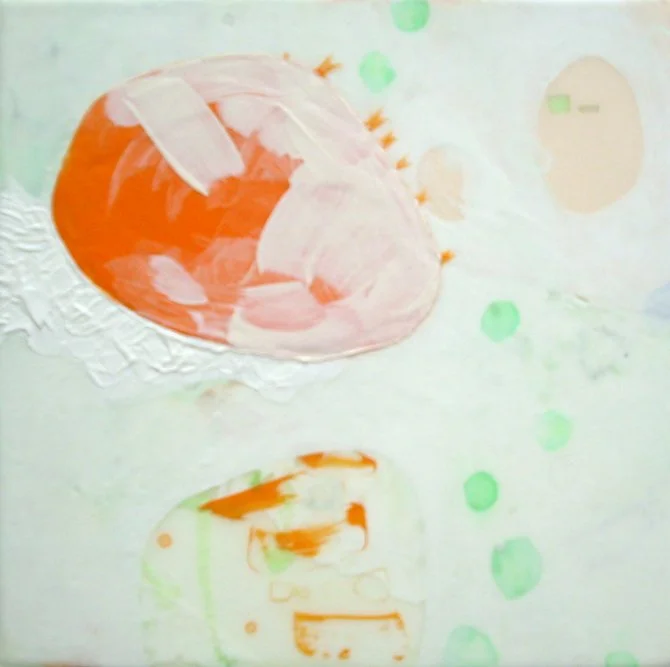 Untitled Peach, 10"x10", Flashe/acrylic on panel, 2009 - SOLD