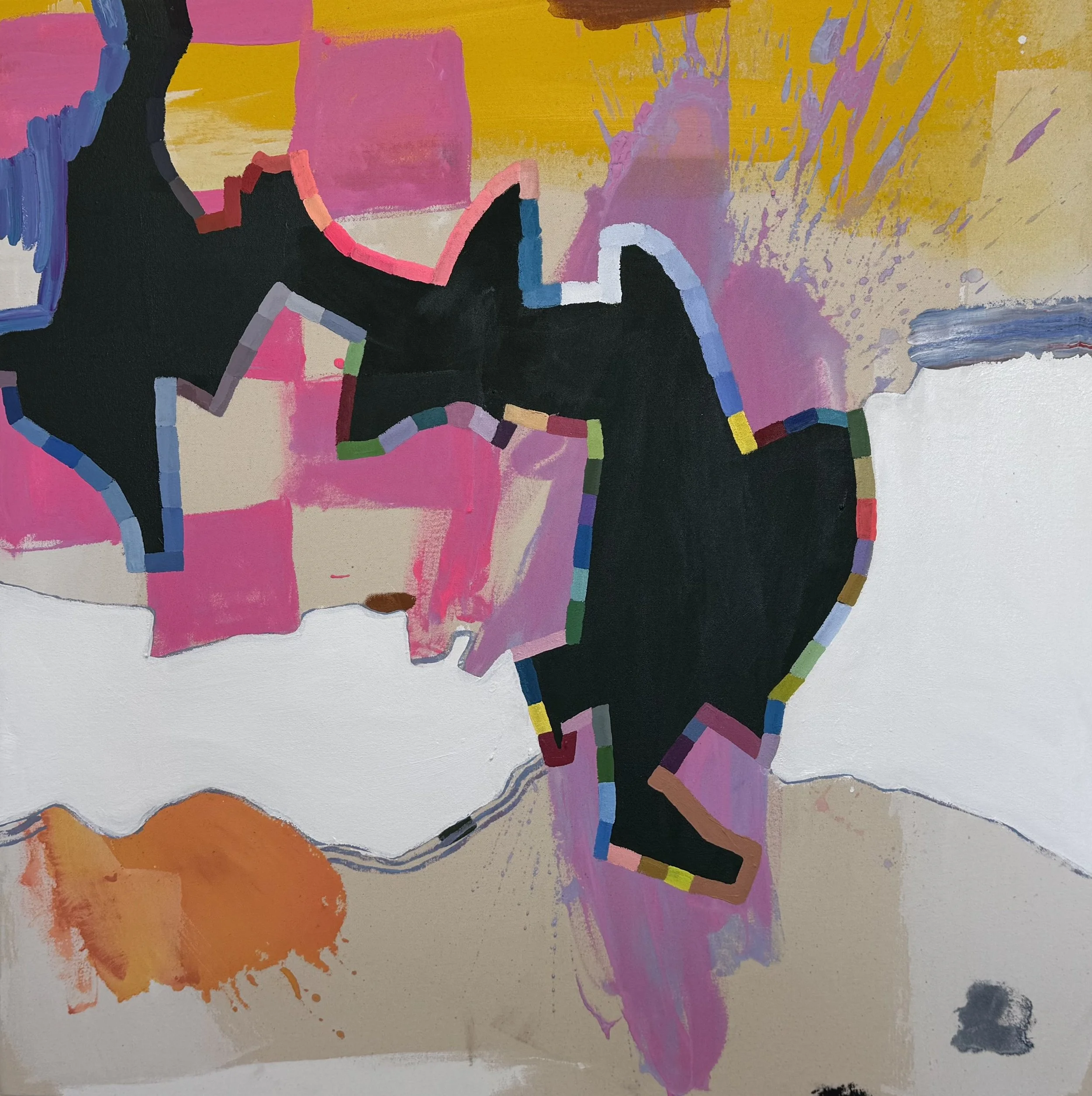 If I Were a Self-portrait Today, I Might Look Like This - 5, 36”x36”, Flashe/acrylic on raw canvas, 2026