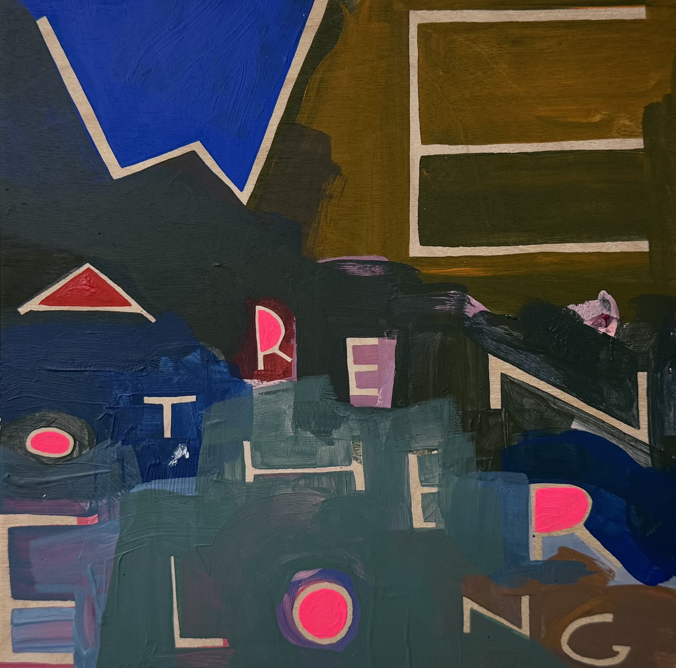 We Are Not Here Long, 8"x8", Flashe/acrylic on panel, 2025