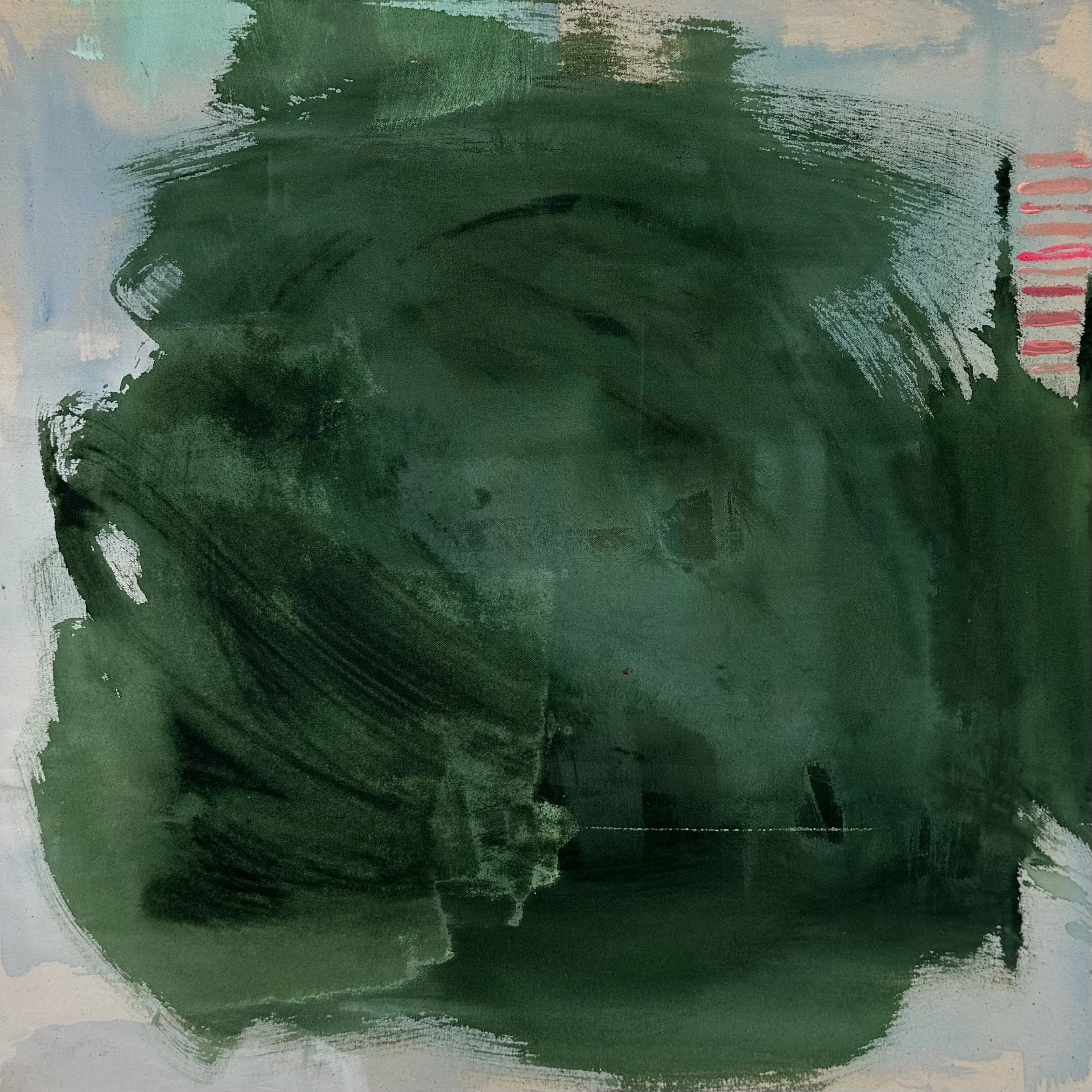 If I Were a Self-portrait Today, I Might Look Like This - 1, 24”x24”, Flashe/acrylic on raw canvas, 2026