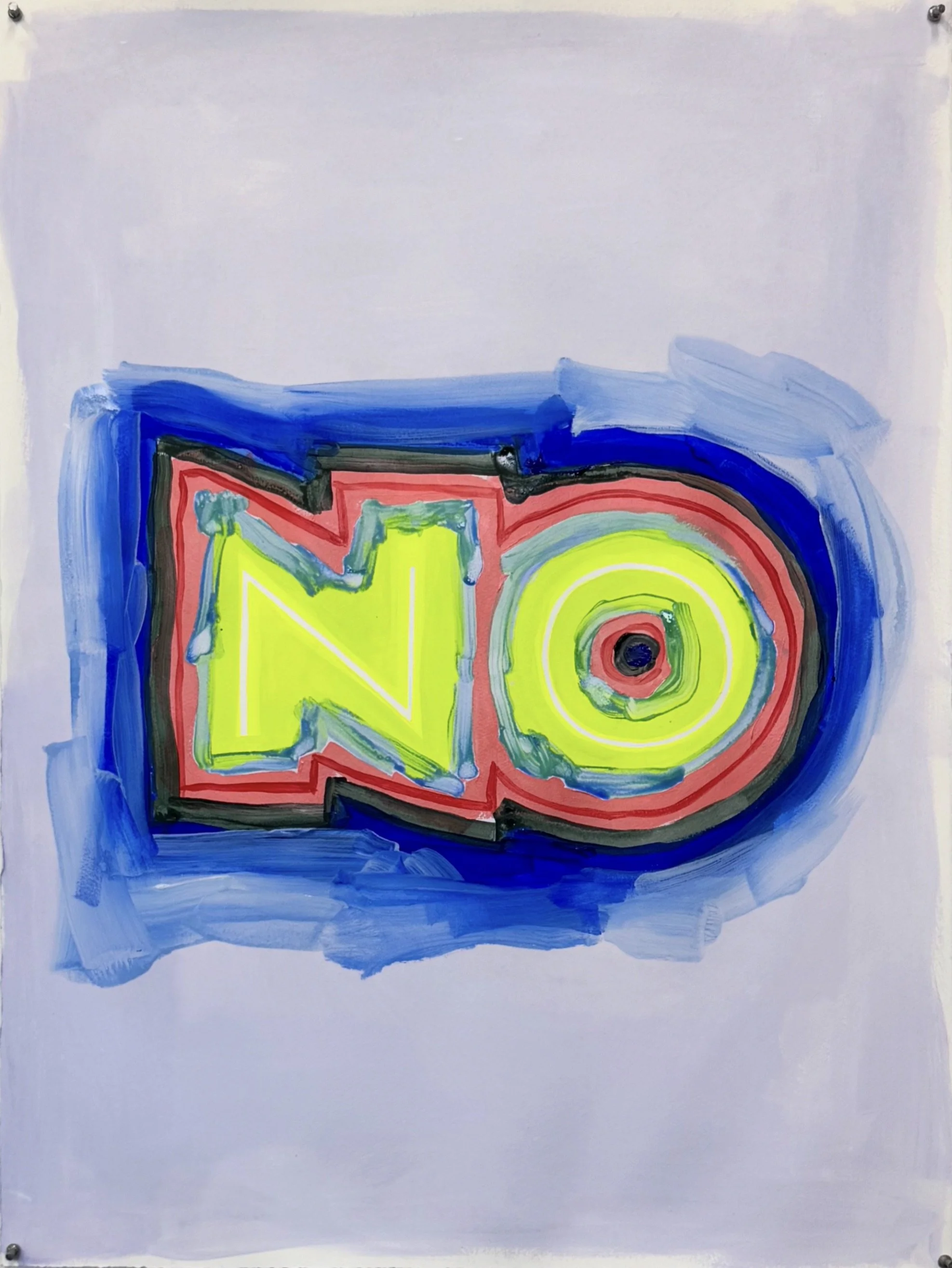 No - 3, 30"x22.75", Flashe/acrylic on paper, 2025