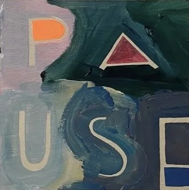 Pause - 8, 5"x5", Flashe/acrylic on panel, 2024 - SOLD