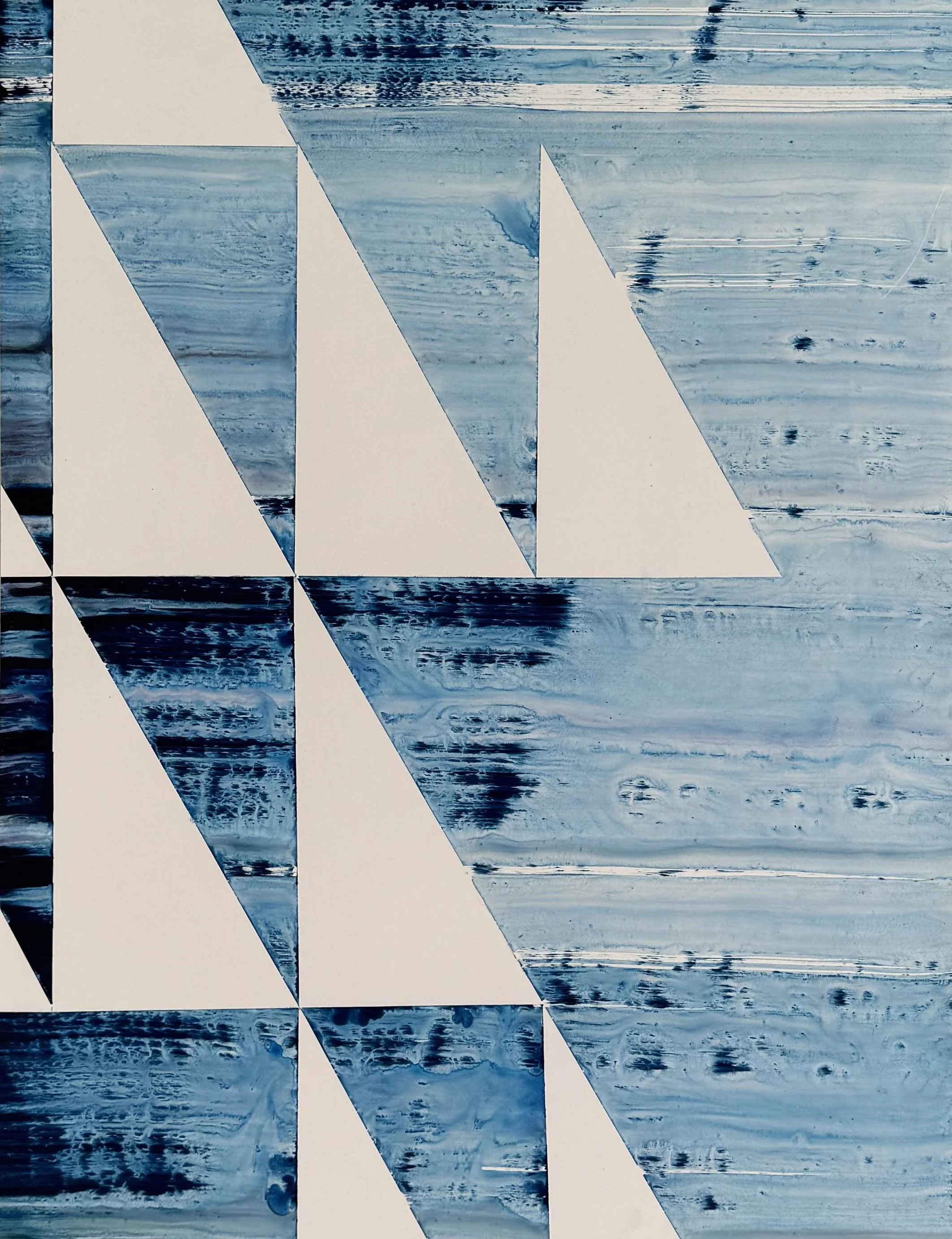 Blue, 26"x20", Flashe/acrylic on Yupo mounted on panel, 2018 - SOLD