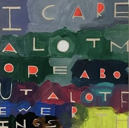 I Care a Lot More About a Lot Fewer Things - 24, 6"x6", Flashe/acrylic on paper, 2024 - SOLD