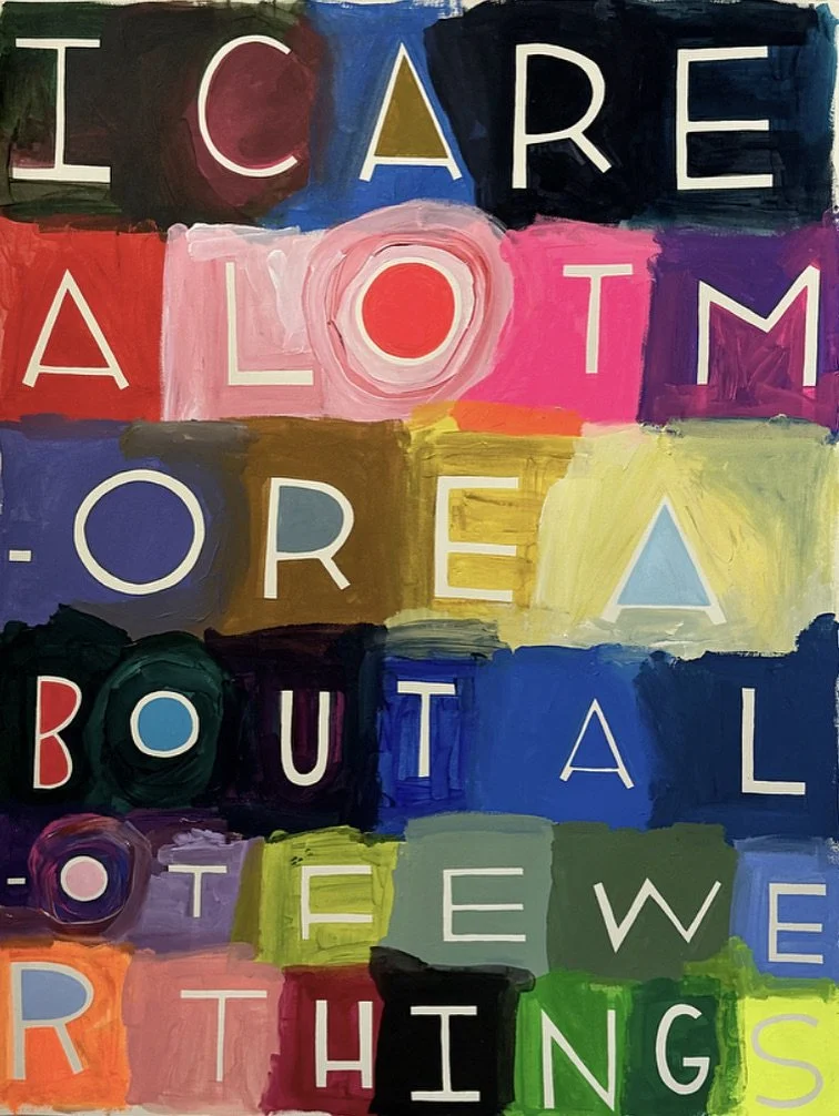 I Care a Lot More About a Lot Fewer Things - 33, 30"x22.75", Flashe/acrylic on paper, 2024