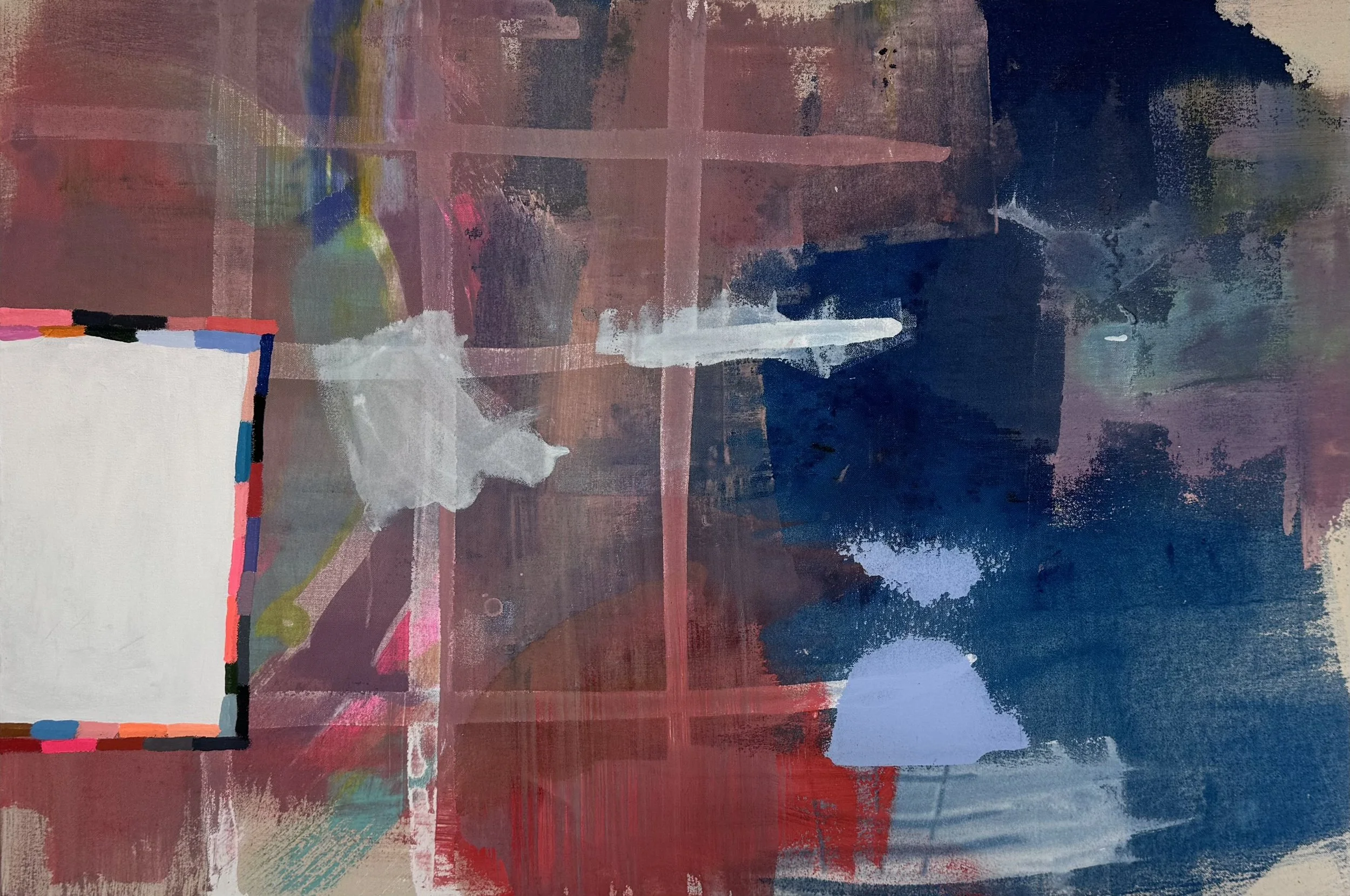 If I Were a Self-portrait Today, I Might Look Like This - 9, 24”x36”, Flashe/acrylic on raw canvas, 2026 - SOLD