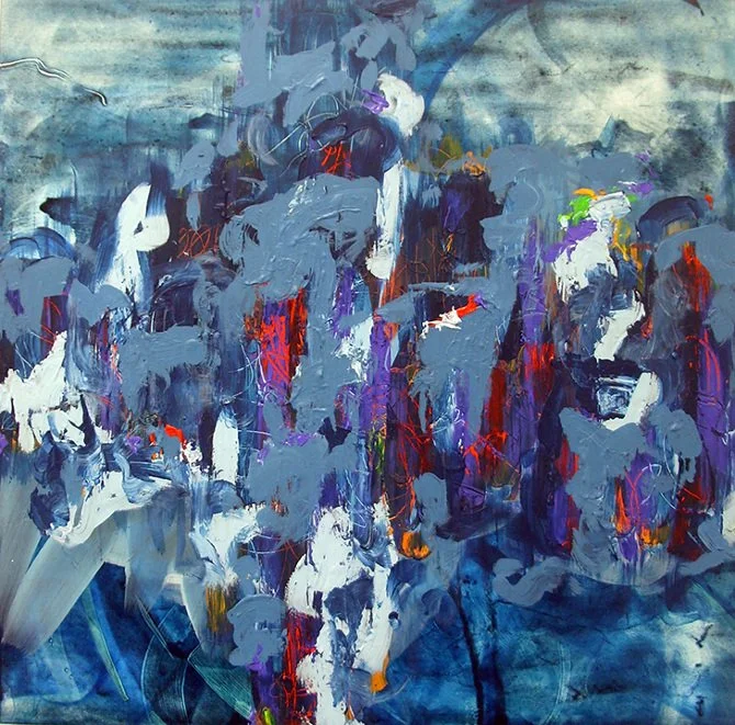 Chaos, 36"x36", Flashe/acrylic on panel, 2009