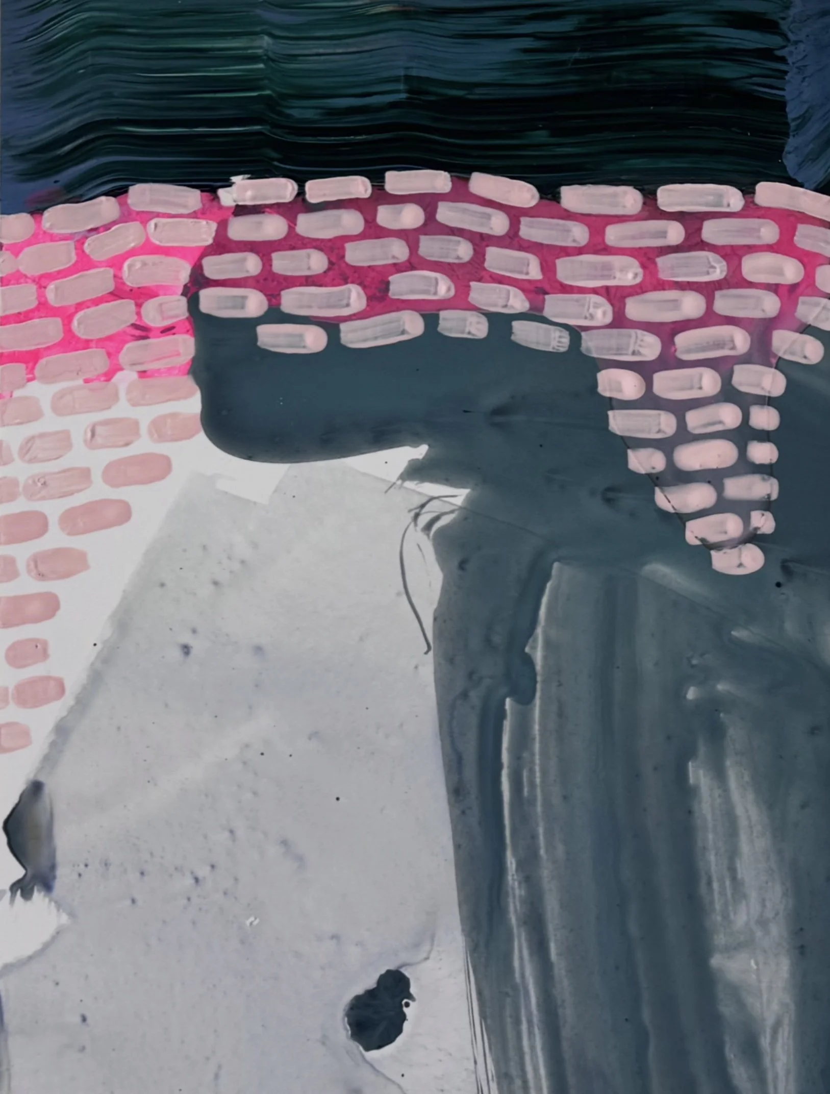 If I Were a Self-portrait Today, I Might Look Like This - 12, 10”x8”, Flashe/acrylic on claybord, 2026