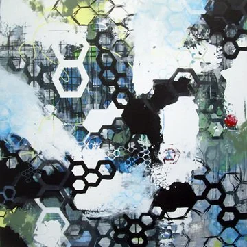 Scotch and Water, 36"x36", Flashe/acrylic on panel, 2009