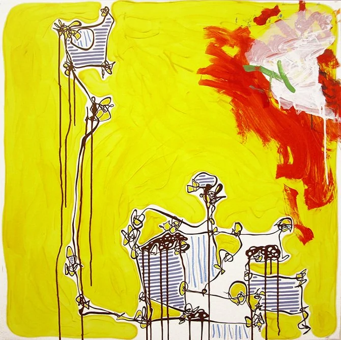 Are You Happy Yet?, 36"x36", Flashe/acrylic on canvas over panel, 2009 - X