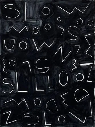 Slow Down, 30"x22.75", Flashe/acrylic on paper, 2025 - SOLD