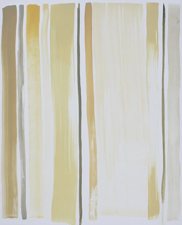 Gold Stripes, 36"x24" , Flashe/acrylic on canvas over panel, 2015