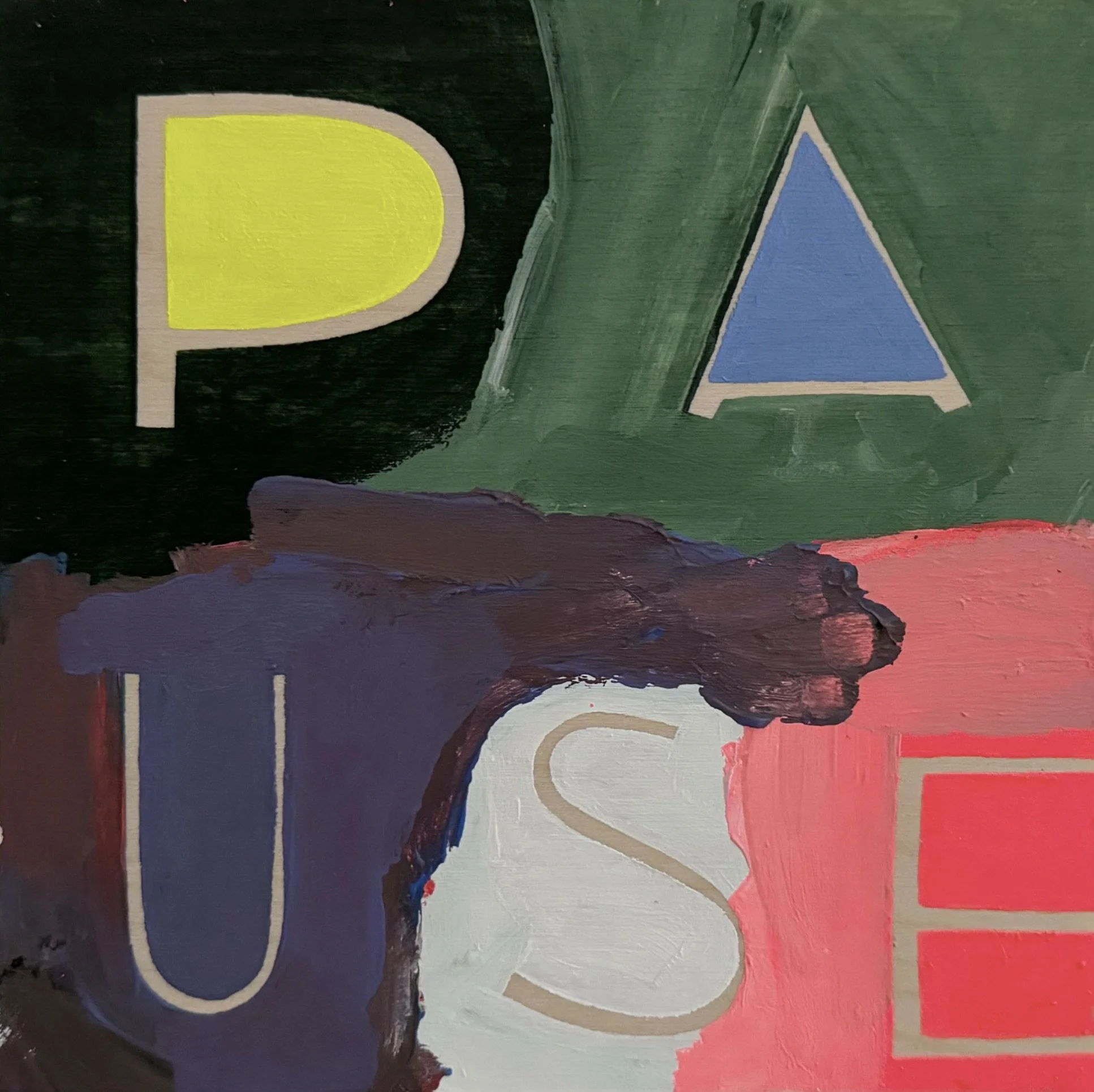 Pause - 7, 5"x5", Flashe/acrylic on panel, 2024 - SOLD