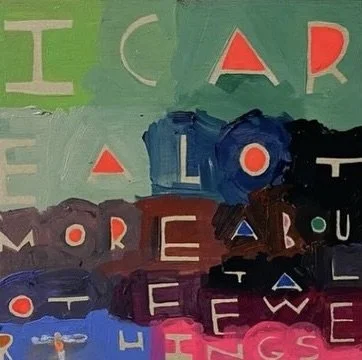 I Care a Lot More About a Lot Fewer Things - 26, 5"x5", Flashe/acrylic on paper, 2024 - SOLD