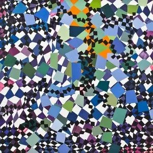Keeping Track, 36"x36", Oil/Flashe on canvas over panel, 2012 - SOLD