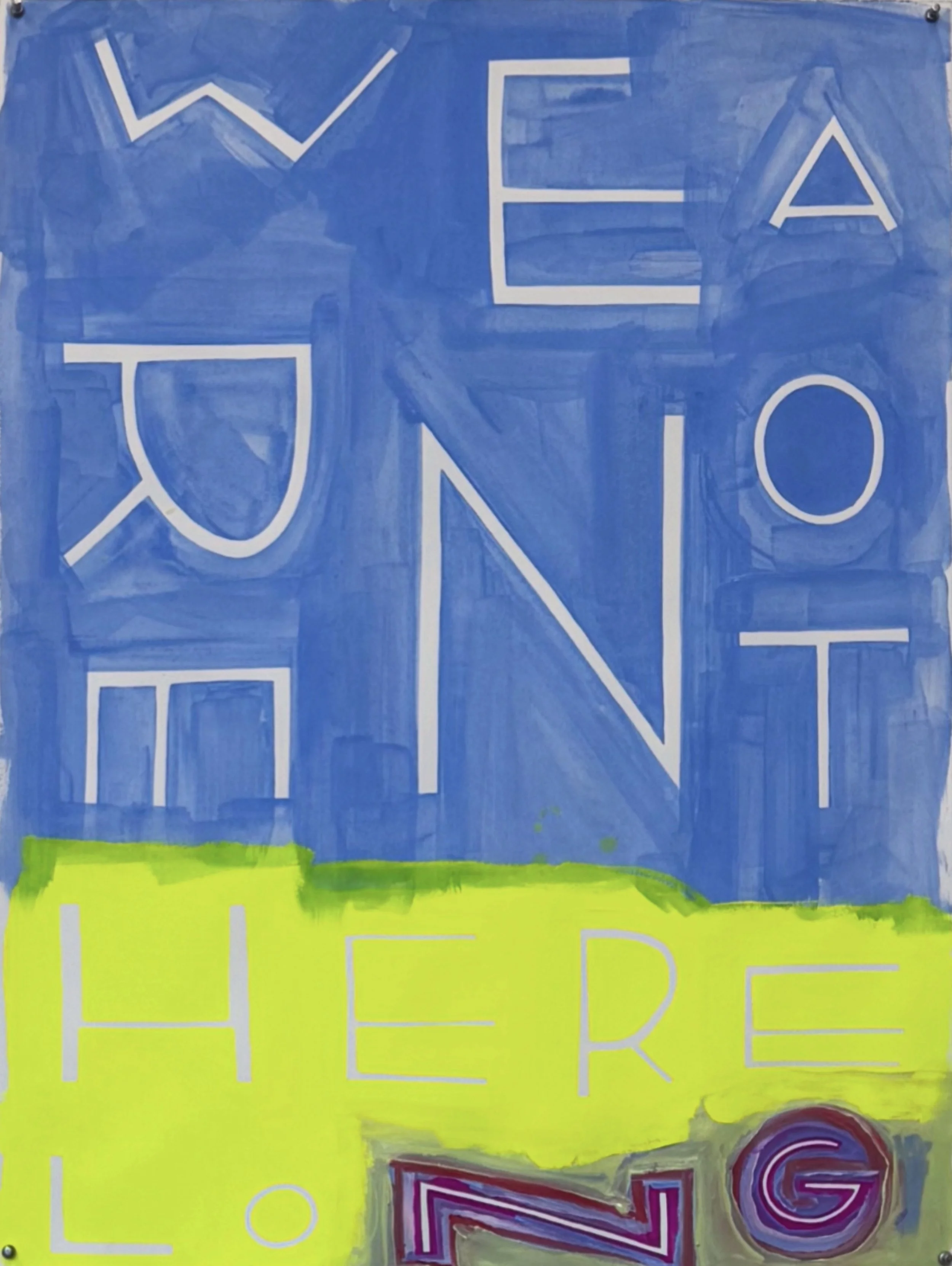 We Are Not Here Long - 7, 30"x22.75", Flashe/acrylic on paper, 2025