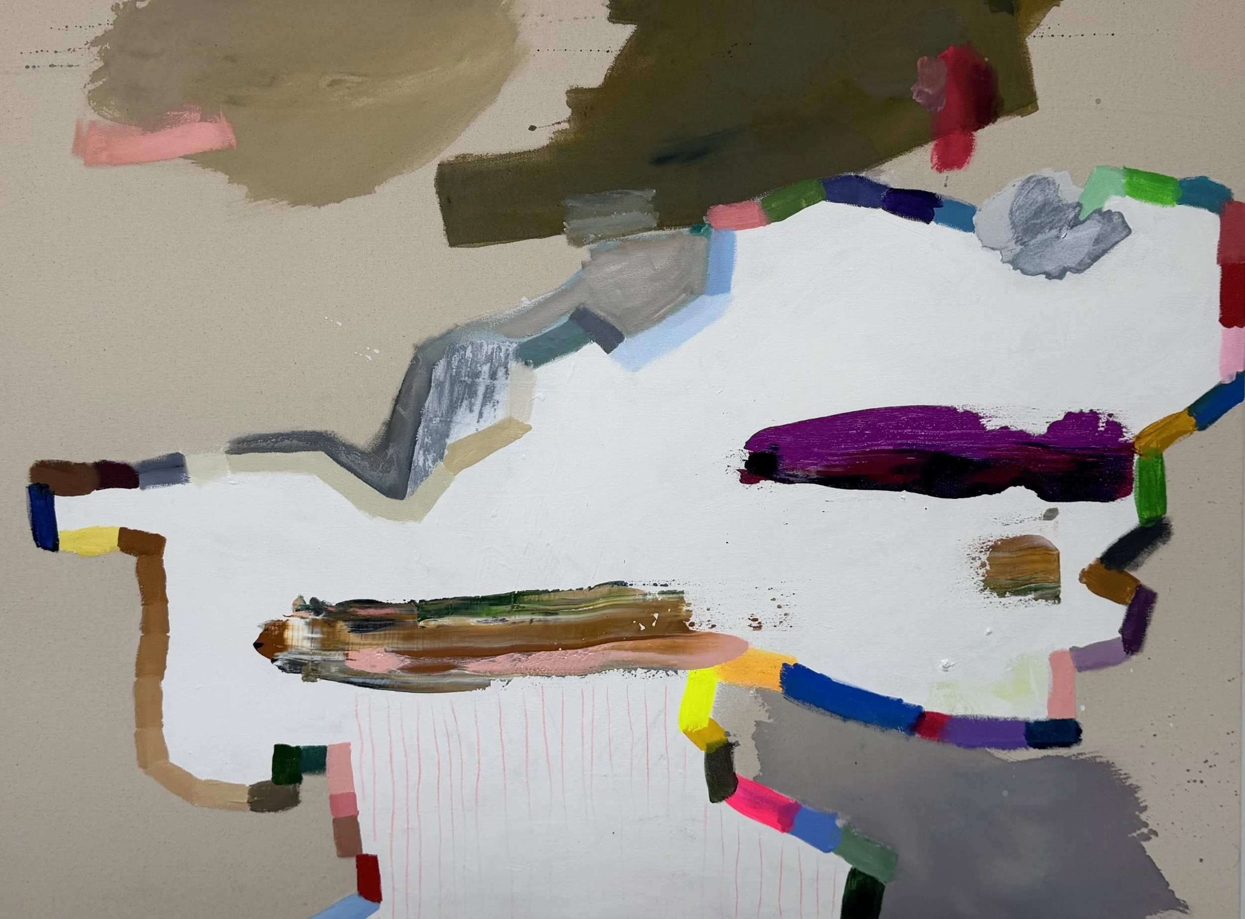If I Were a Self-portrait Today, I Might Look Like This - 2, 36”x48”, Flashe/acrylic on raw canvas, 2026