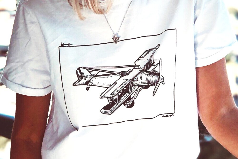 Mos Forskudssalg suppe Airplane T-shirt — Collect The Label - Wearable Works of Art