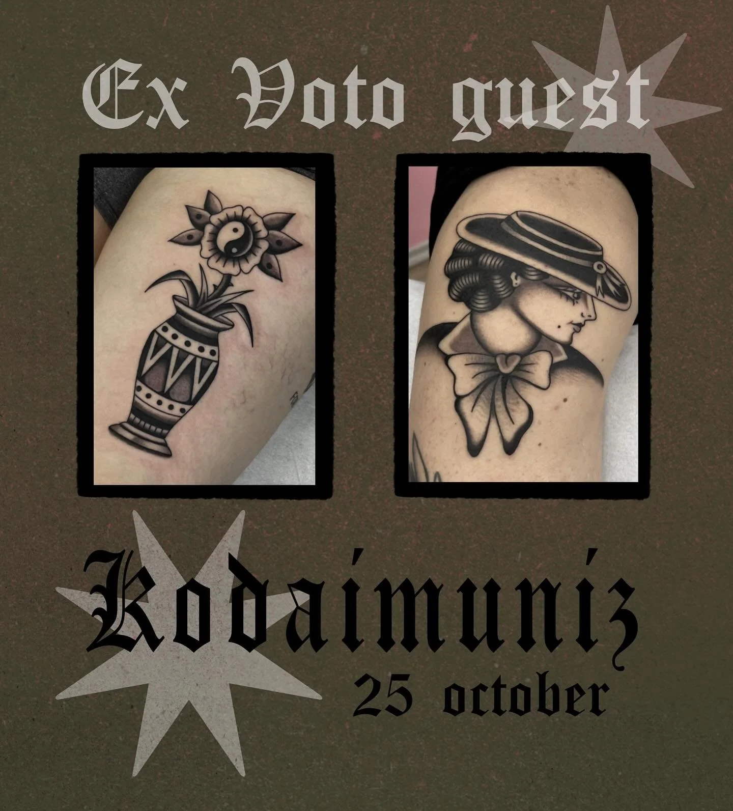@kodaimuniz from Brazil will be with us on the 25th of October 🕺  To make an appointment message him directly for a classic &amp; strong traditional tattoo 🫰🏻