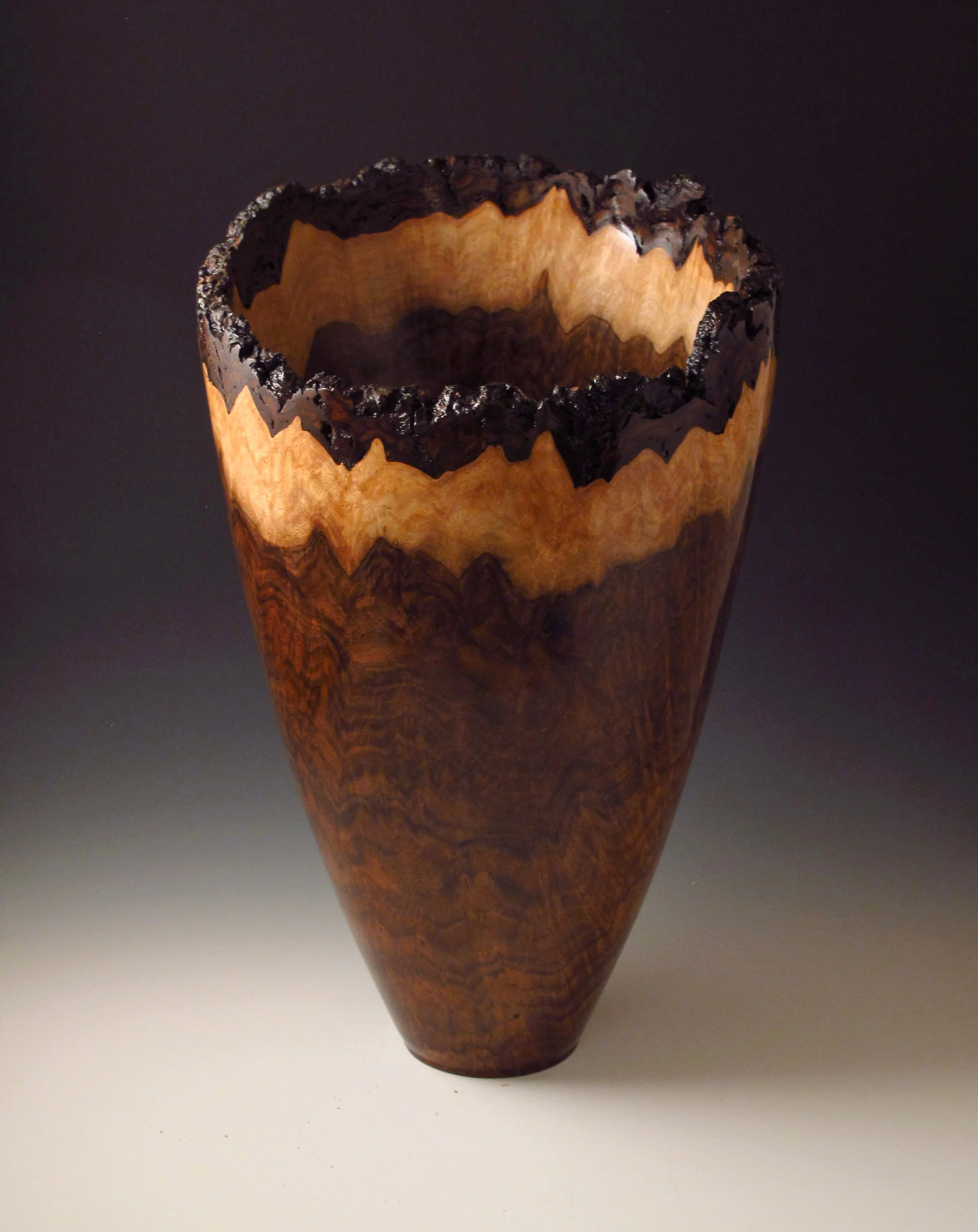 Natural Edge Walnut Burl Vase