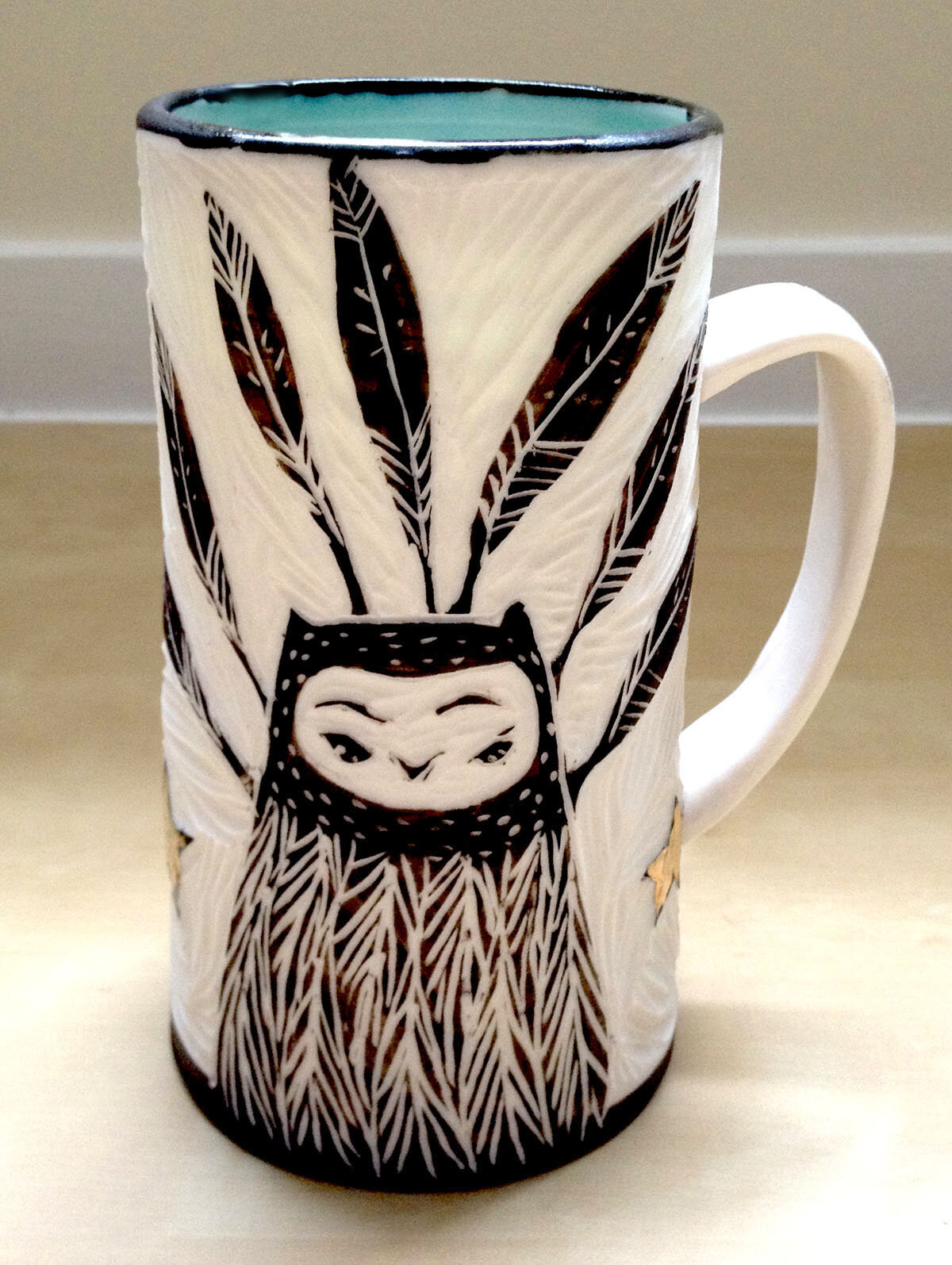 Carved Porcelain Mug