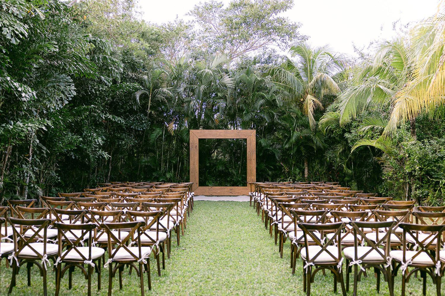 16 big green site full of tropical plants and decoration for the wedding ceremony at Rosewood Mayakoba Riviera Maya Cancun Mexico.JPG