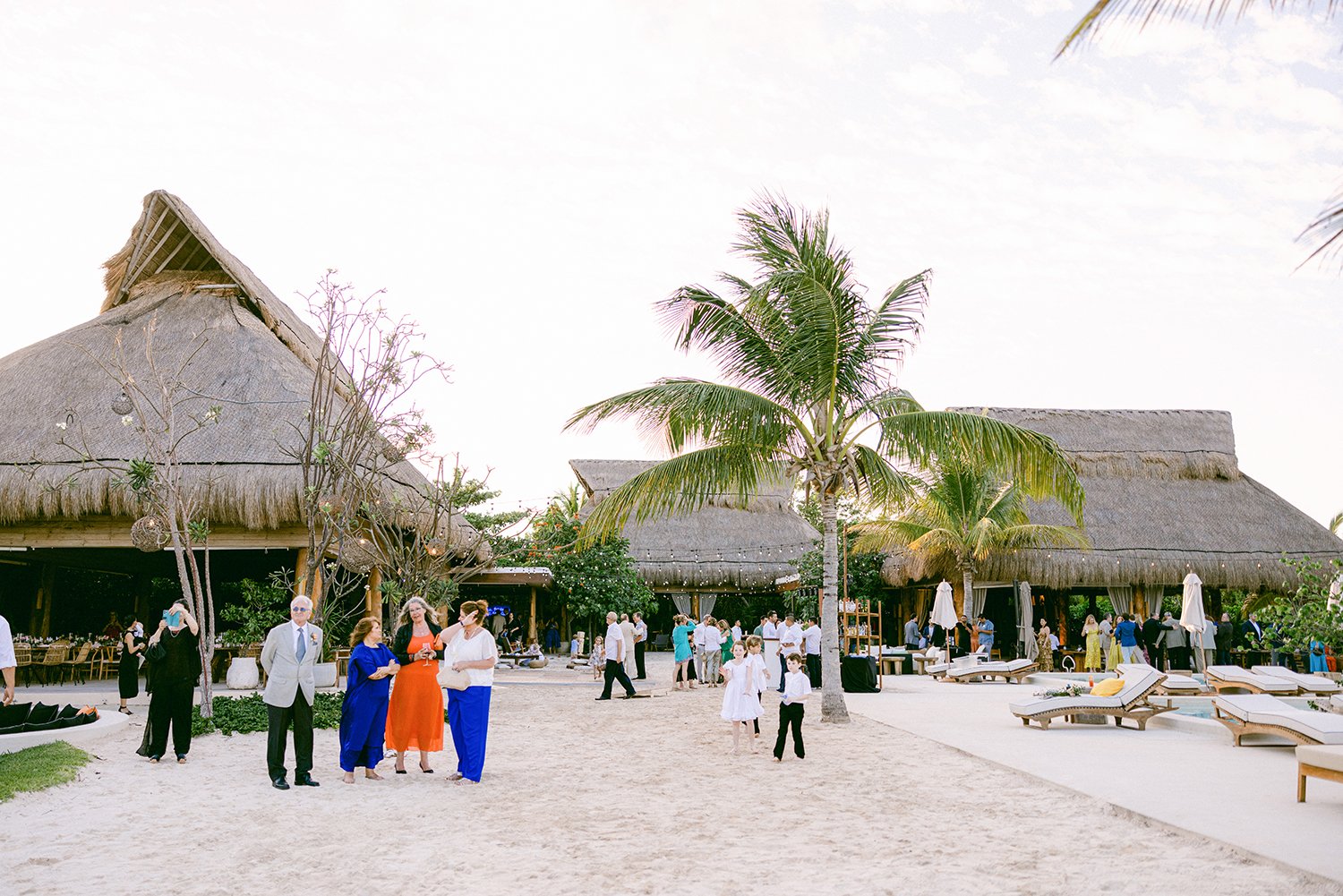 42 nice big area for wedding guests cocktail hour on the sand at Rosewood Mayakoba Riviera Maya Cancun Mexico.jpg