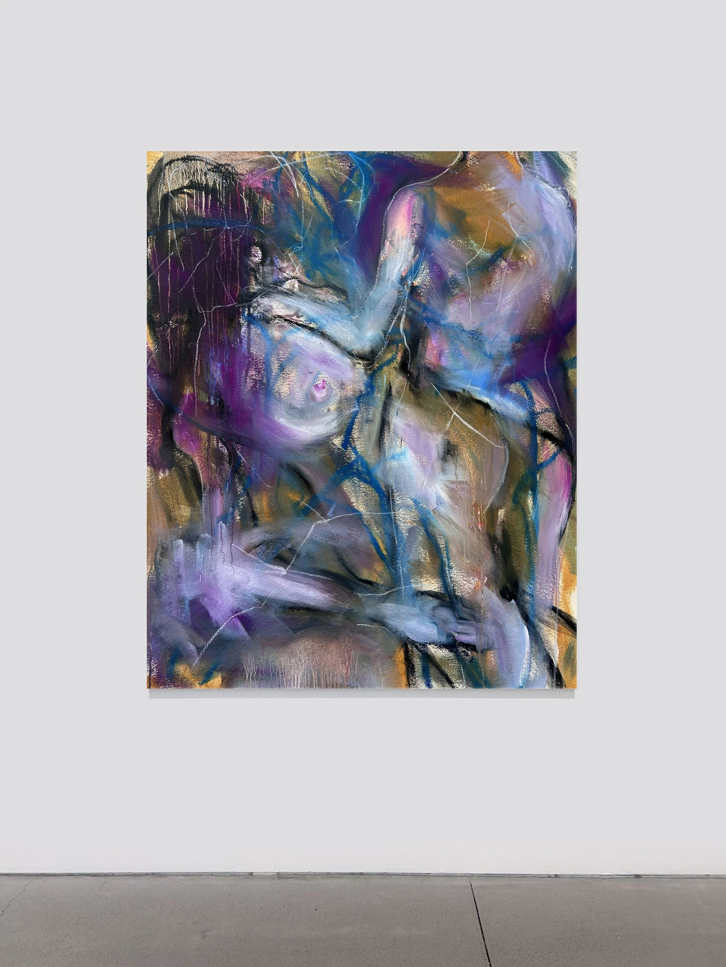 Moonlit Daydream, 46 x 36 in. Oil, Oil Pastel on Canvas