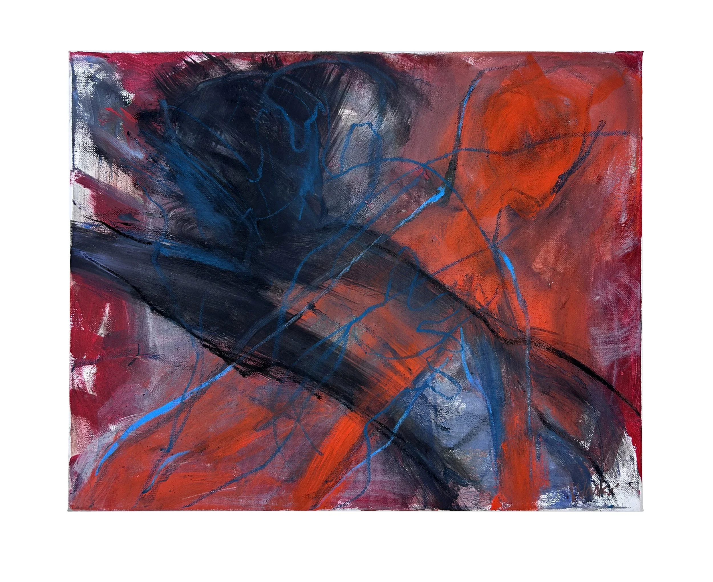 Soul Crossing, 16 x 20 in. Acrylic, Oil Pastel on Canvas