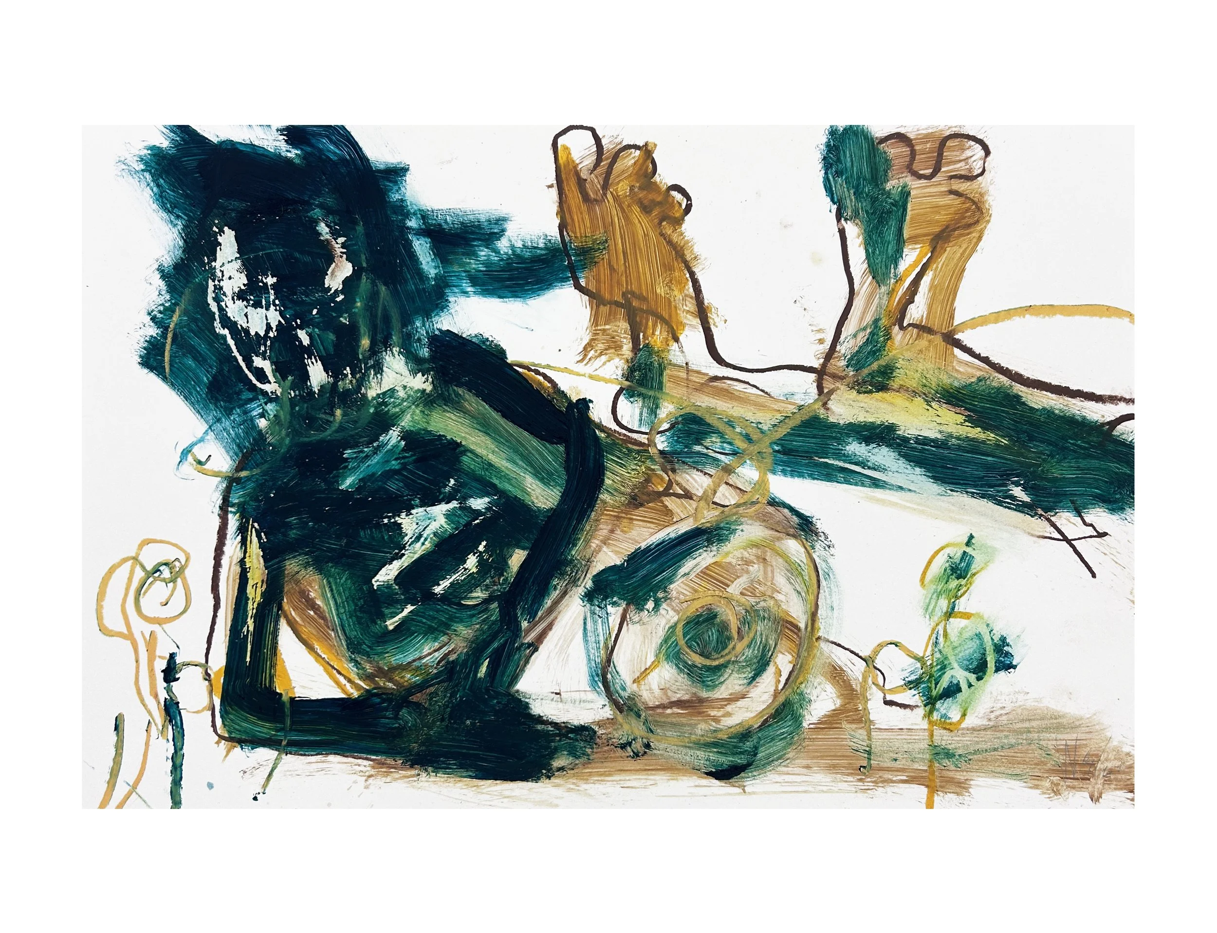 Untitled, 11 x 17 in. Acrylic, Oil Pastel on Paper