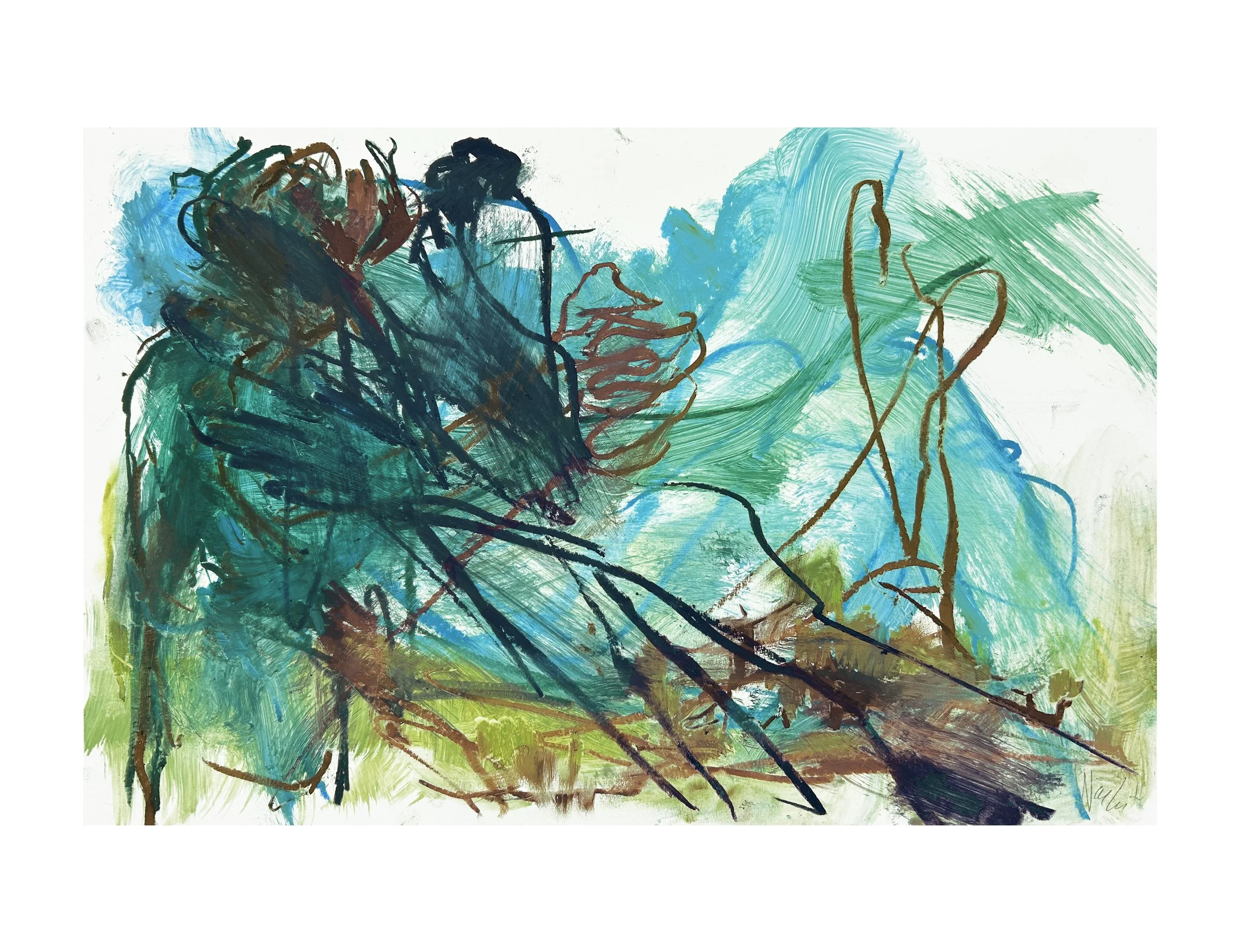 Untitled, 11 x 17 in. Acrylic, Oil Pastel on Paper