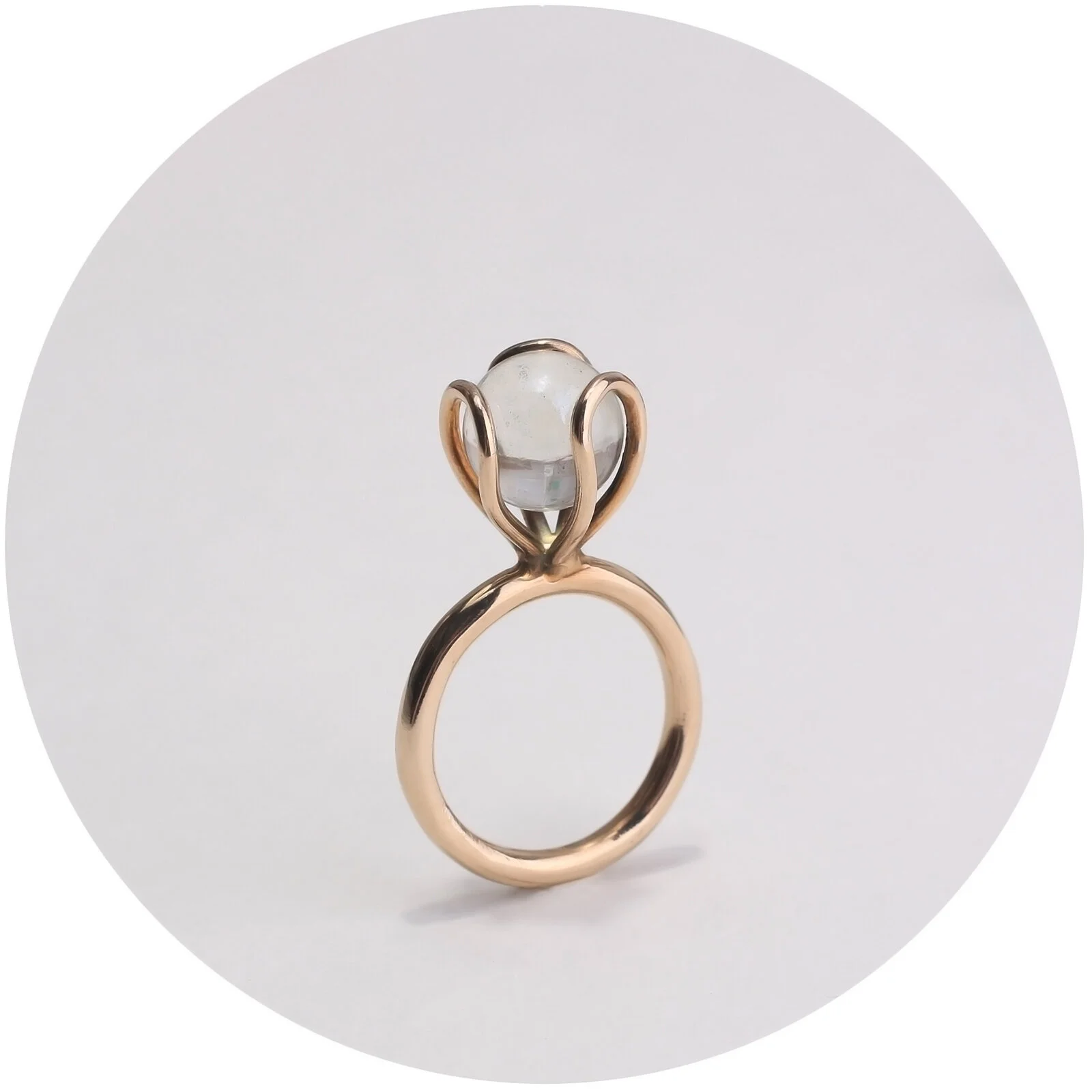 OOAK Found Glass Marble Solitaire