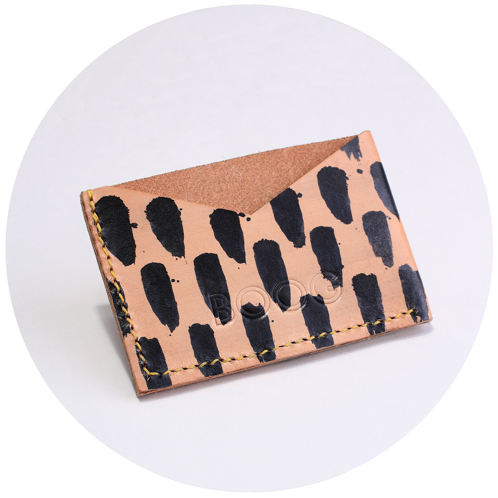 Hide + Seek Wallet in Black PolkaDot/ Black Stripe