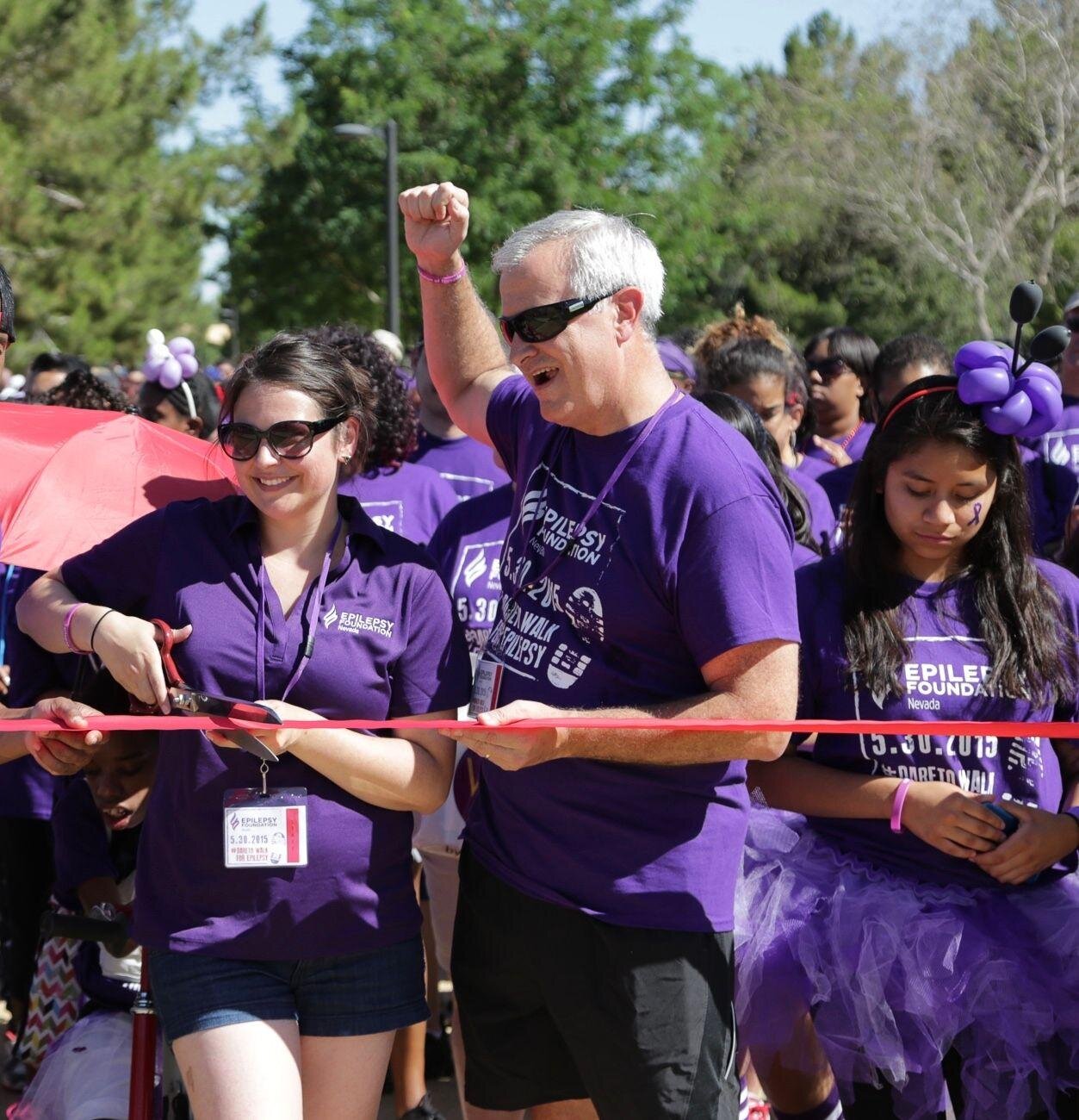  Phil, working together with leader and founder of the Epilepsy Foundation of Nevada, Danielle Marano, celebrates the ribbon cutting for the first annual Walk to End Epilepsy in Nevada. Danielle continues to elevate the level of impact in Nevada! 