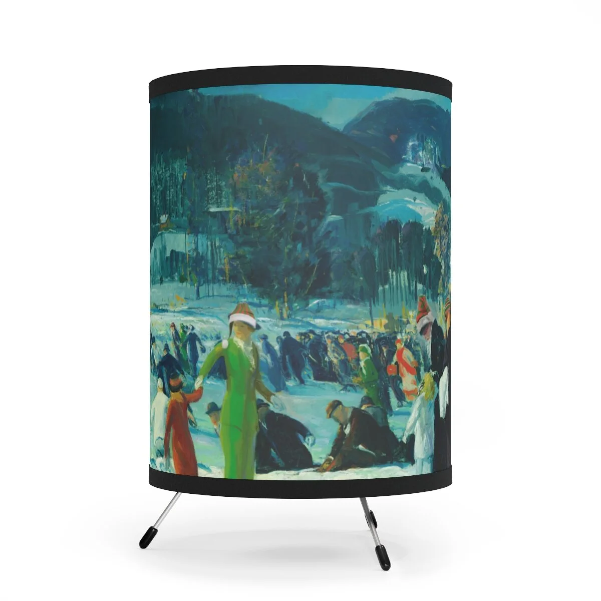 "Warhol Dreidels" Faded Tripod Lamp with High-Res Printed Shade