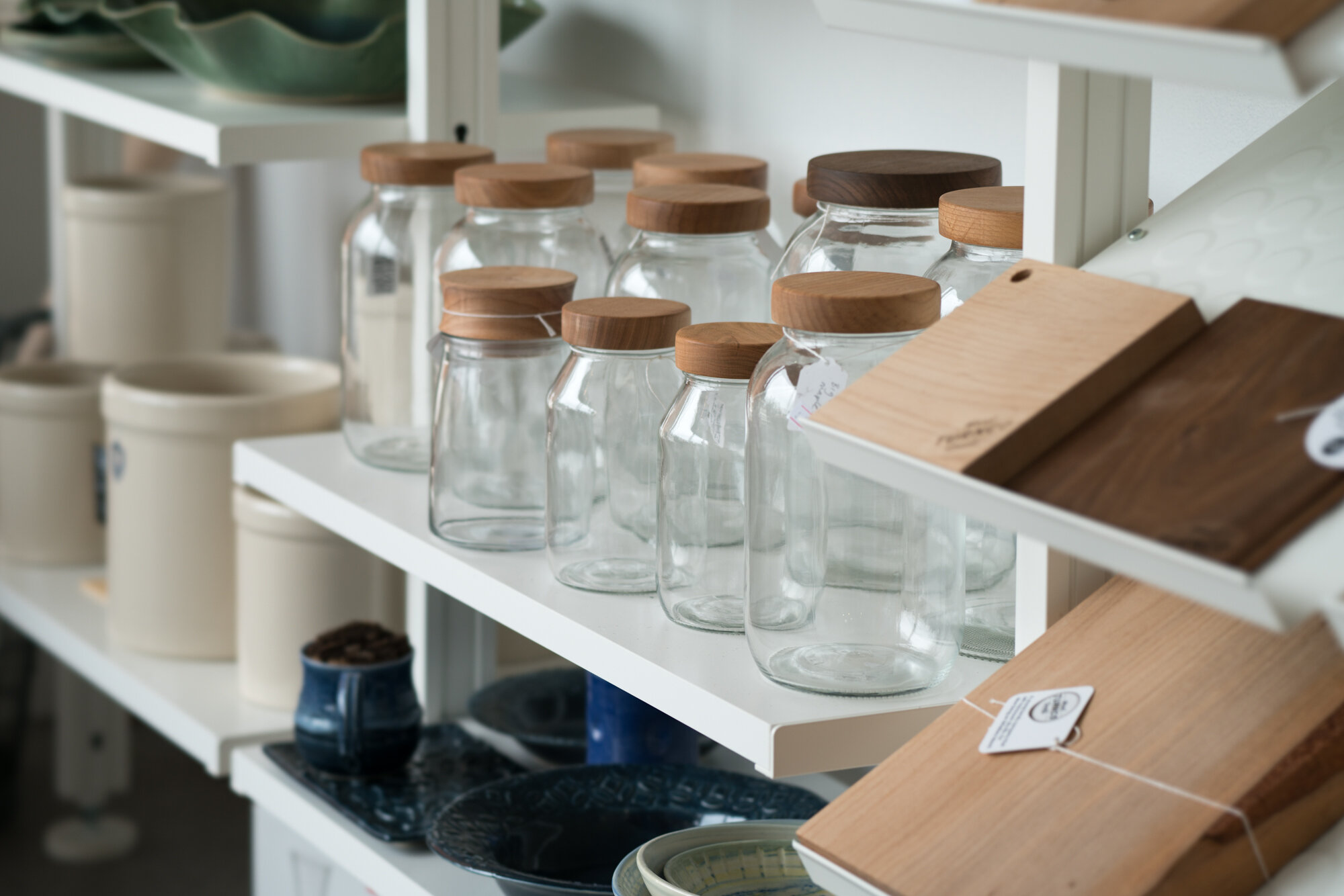 Turnco Wood Goods Glass Jars with Wooden Lids, 4 Sizes, 3 Sets on Food52