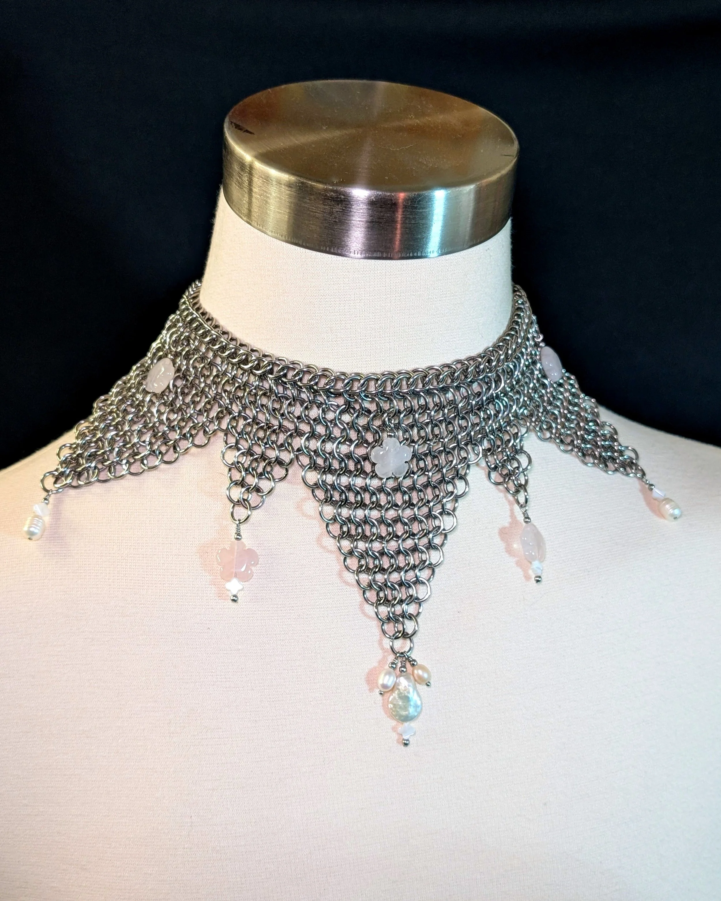 Rose Quartz Jester Collar