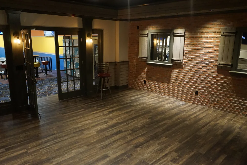 Private party room at Sparta Pour House with access to the bar and bowling lanes