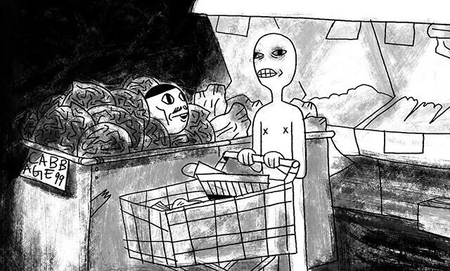 An oldie from a few years ago ya ya .
.
.
.
.
#artistsoninstagram #illustratorsoninstagram #digitalart #art #womenwhodraw #femaleartist #surrealism #cabbage #shopping #groceryshopping #blackandwhite #weird #art_spotlight #artcollective #artstagram #h