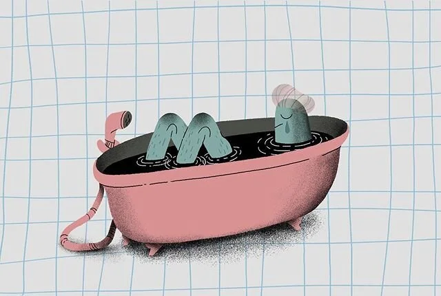 Forgot to post this here lol .
.
.
.
.
#bathtime #art #artistsoninstagram #illustration #illustratorsoninstagram #bathtub #sadboy #vibes #tub #feels #aesthetic