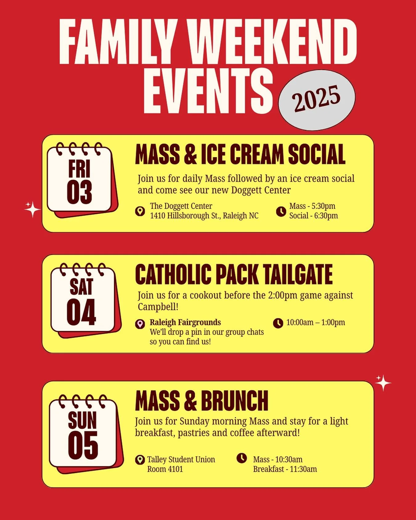 It&rsquo;s Family Weekend!!! Join us for some activities Oct. 3-5 and introduce your family to the CCM Family.