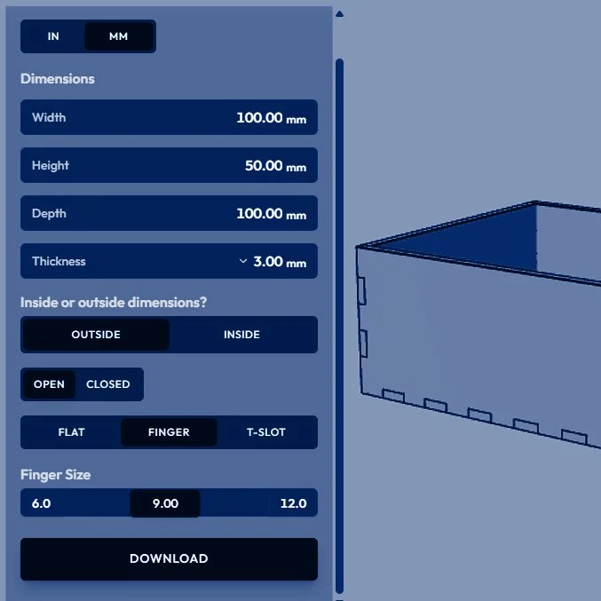 Custom Box Generator - Laser Cutting