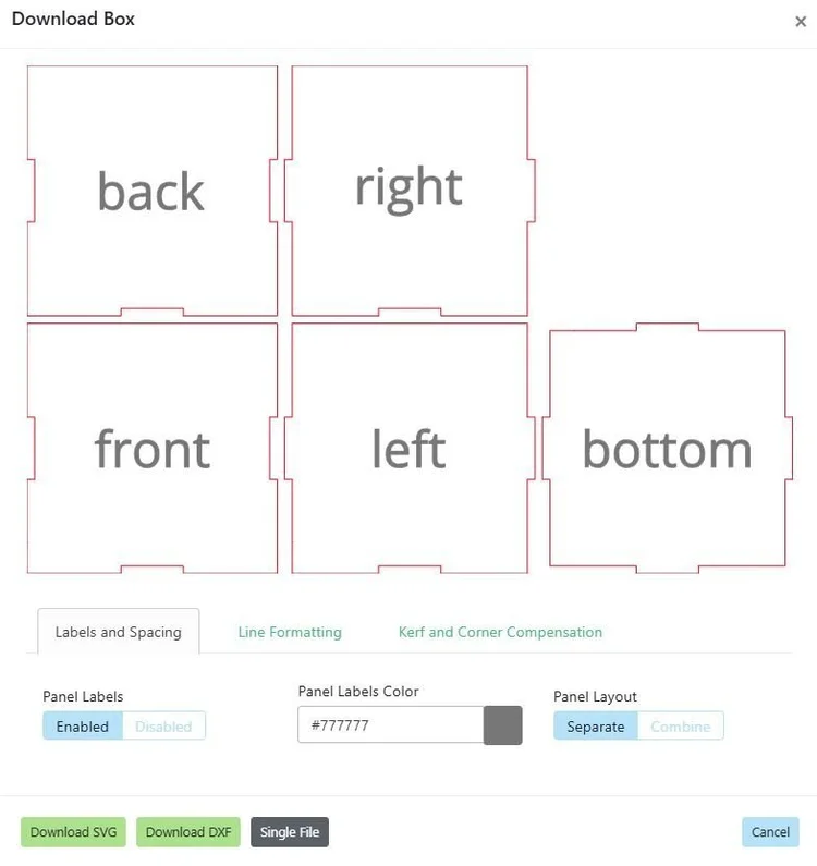 Customisable Box Generator for Laser Cutting — DMaF Lab