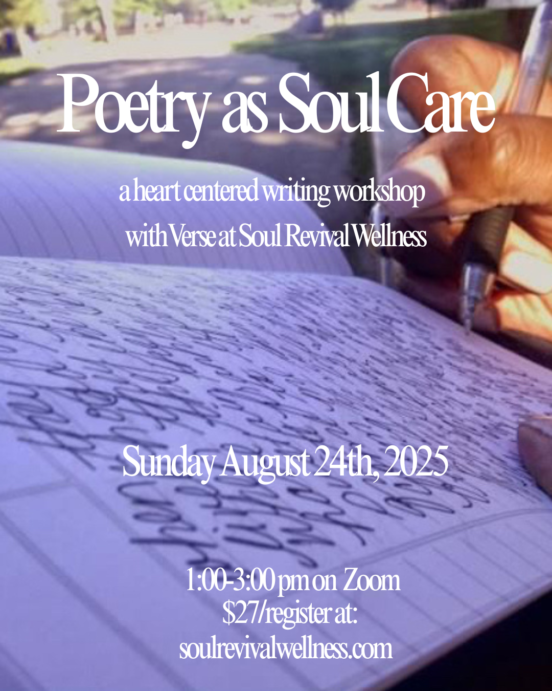Poetry As Soul Care Workshop