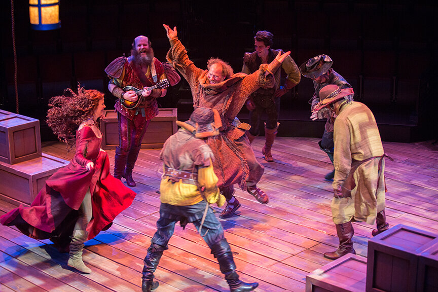  The cast of  Sherwood: The Adventures of Robin Hood  at The Old Globe. Photo: Jim Cox. 