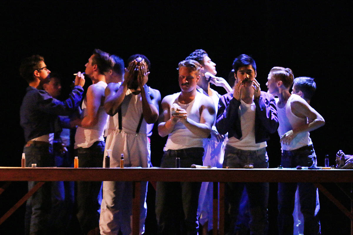  Members of the ensemble in Brentwood College’s production of  Crazy for You . Photo: Lexi Bainas/Cowichan Valey Citizen 