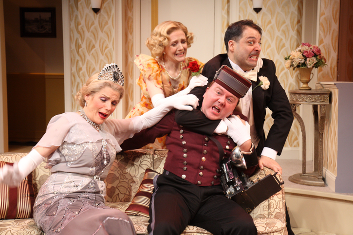  Nancy Johnston,&nbsp;Betsy DiLellio,&nbsp;Steve Rosen&nbsp;and&nbsp;Scott Cote in Lend Me a Tenor at Bay Street Theatre. 