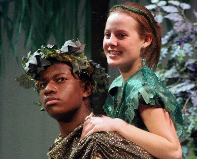  Malcolm Scott as Oberon and Emily Boland as Puck, The Maret School/ Photo: Charles Fischl 