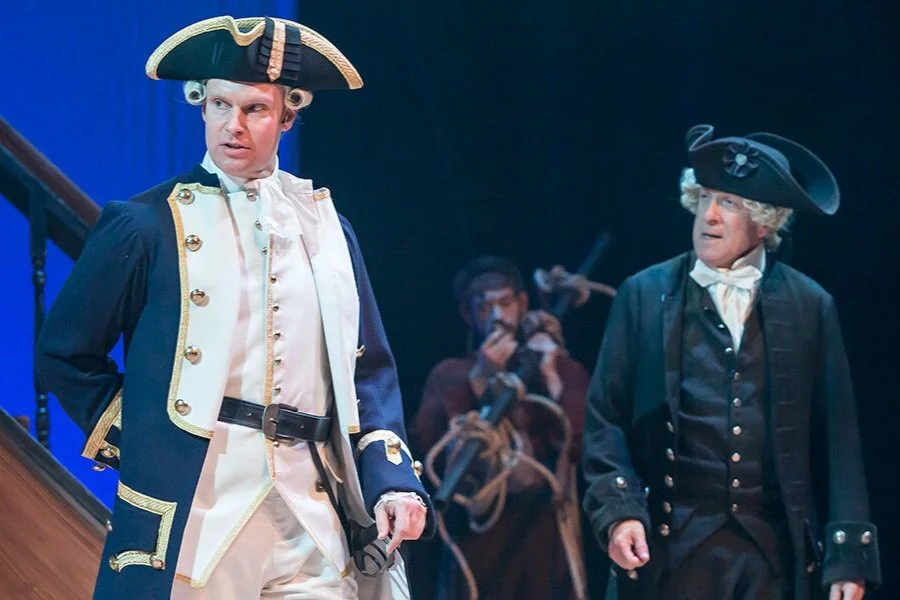  Grant Goodman, Marco Adriel Muñoz and Barry Mulholland in  Treasure Island . Photo: Mikki Schaffner. 