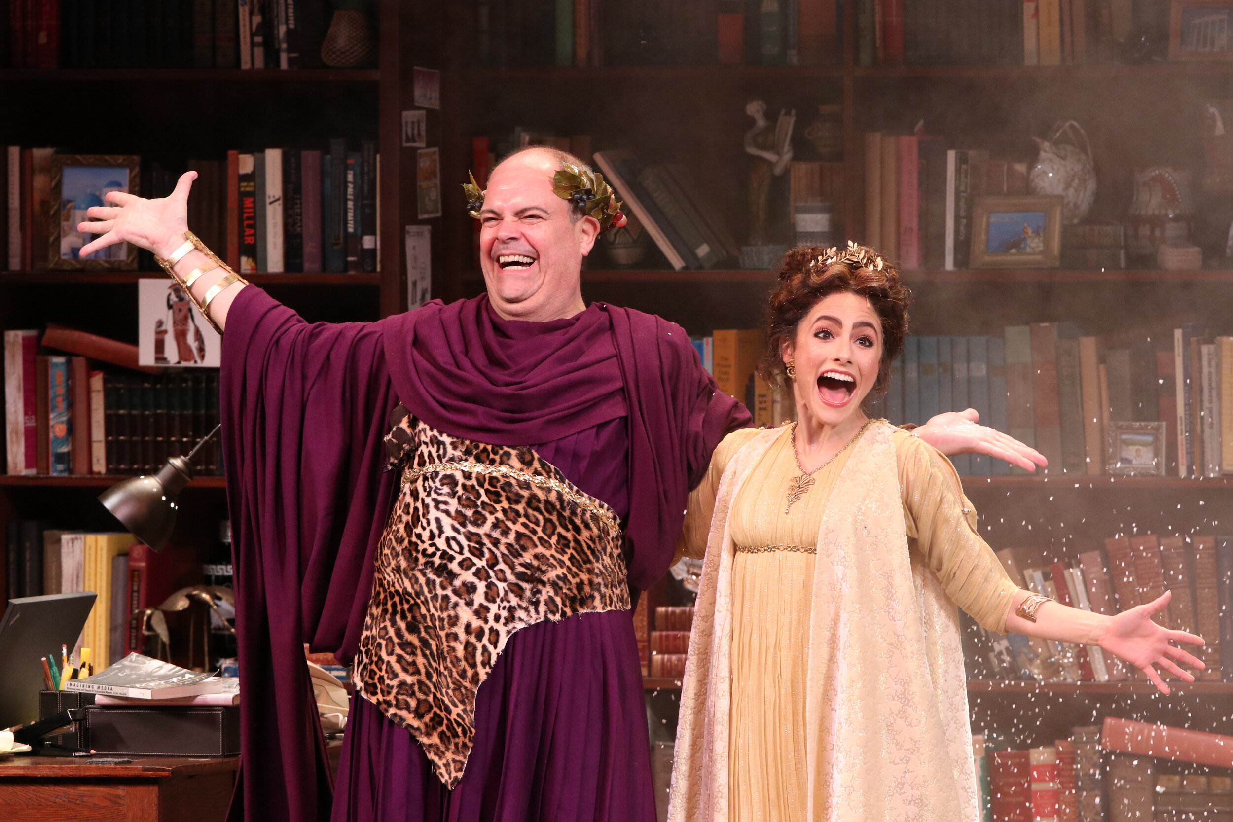 Brad Oscar and Jessie Cannizzaro in Ken Ludwig's The Gods of Comedy. Photo by Tom Miller.JPG